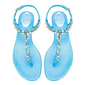 Rene Caovilla Delite Multi stone flat thong sandals